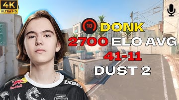DONK Destroys Low-AVG FACEIT Lobby! donk POV with COMMs (Dust 2)