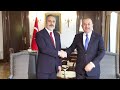 Hakan Fidan and Mevlüt Cavusoglu came together for the handover ceremony