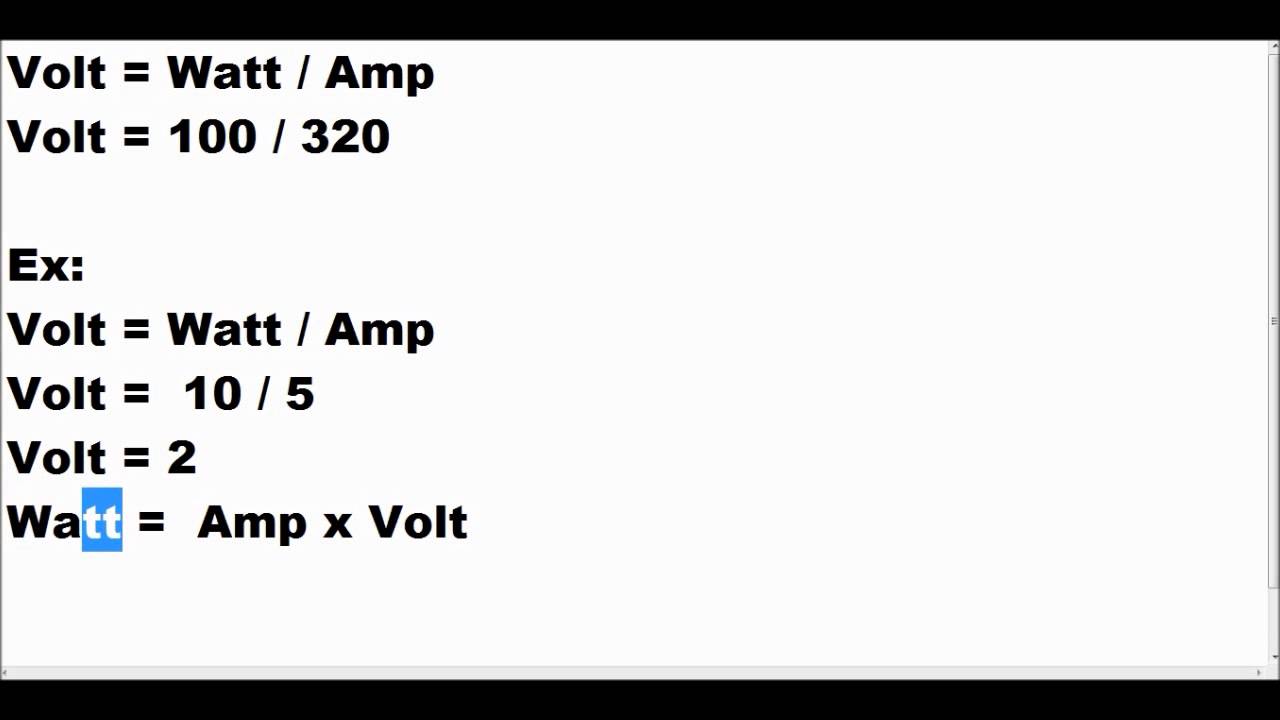 Watt, Volt e Ampere - YouTube