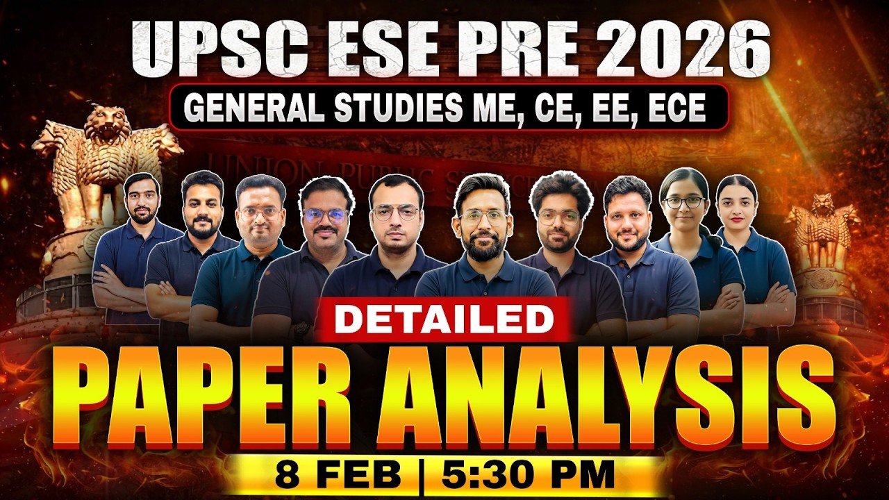 UPSC ESE 2026 GS Paper Analysis: Tough or Easy? | Full Solution 