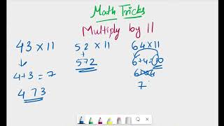 No Calculator! Multiply 2 digit number by 11.  #VedicMaths #MentalMaths #MathsTricks #Maths