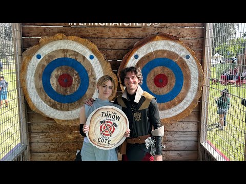 Trevor and Sypha Go Axe Throwing