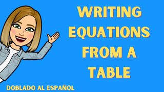 How to write an Equation from a Table