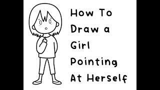 How to Draw Cartoon Chibi Girl Pointing at Herself Easy Step by Step Drawing Tutorial Easy