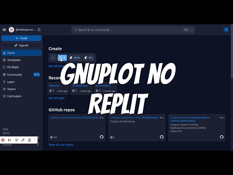 Gnuplot no Replit, em 2022