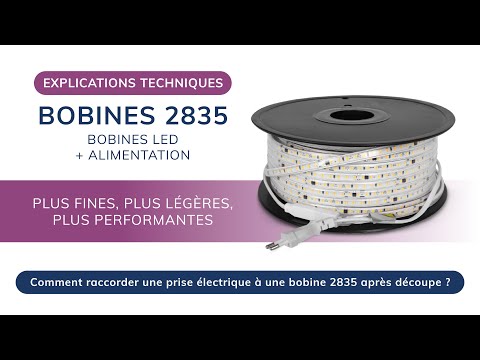 Câble alimentation + emb fin + connecteur pin male/male pour bobines 2835 vidéo