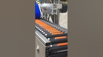 Automatic disposable e-cigarette oil pen labeling machine|Vape Juice #machines #video #factory