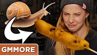 Snail Corndog Taste Test