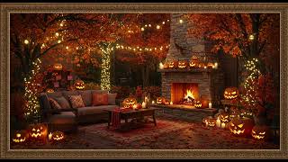 Frame TV Art - Framed Art TV Background: Magical Halloween Night: Outdoor Fireplace Ambiance screenshot 4