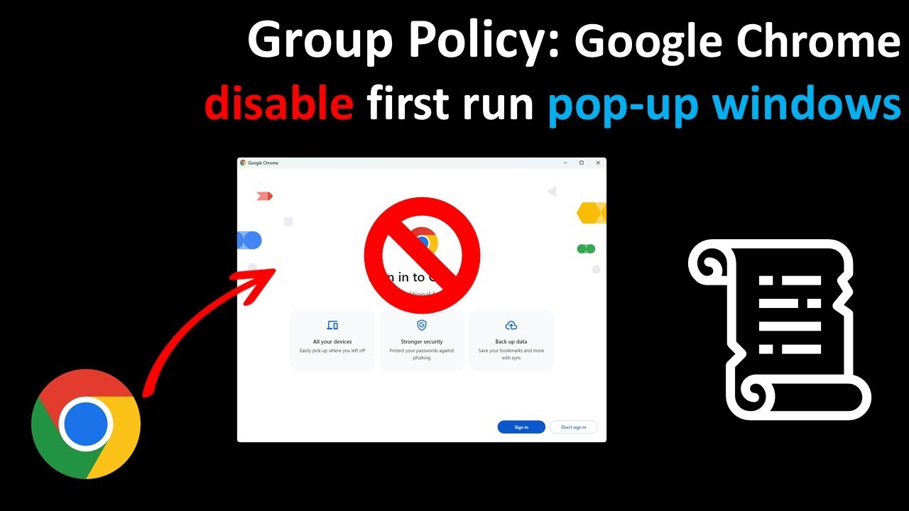 Group Policy: Google Chrome disable first run pop-up windows - YouTube