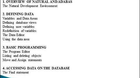 NATURAL ADABAS Course Content | NATURAL ADABAS Online Training