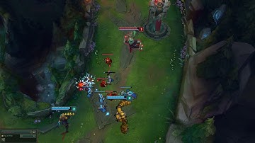 Funny Thresh Doublekill 1v2 - ADC was afk...