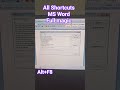 All Shortcuts in MS Word #Shorts #Viral #Shortvideo #Shorts