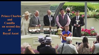 Prince Charles and Camilla on day two of Royal Ascot and present the trophy to jockey Ryan Moore