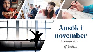 Ansök I November Arbetsstipendium 2025