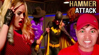Batgirl Vs Two Bodyguards Ft. Angry Harley Quinn - Superheroine Fight Rocky Jackson 007