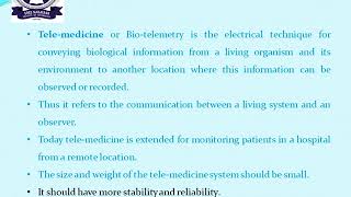 Simple Explanation of Introduction to Tele Medicine