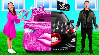 Pink Car vs Black Car Challenge | Prank Wars by KaZaZa Challenge