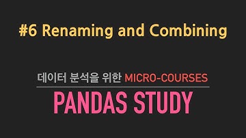 [Pandas] 데이터 분석을 위한 판다스 #6 Renaming and Combining