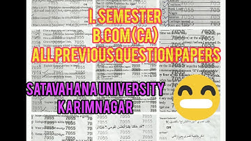 B.COM (CA) 1 SEMESTER ALL PREVIOUS YEAR QUESTION PAPER📄 SATAVAHANA UNIVERSITY #Fit #bom #fa #B.com 