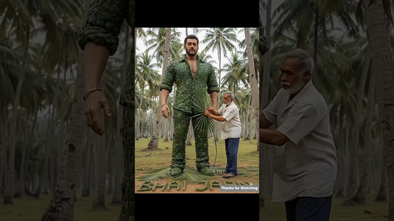 Salman Khan from palm leaves 🌱 | wood crafting | Salman Khan sculpture 