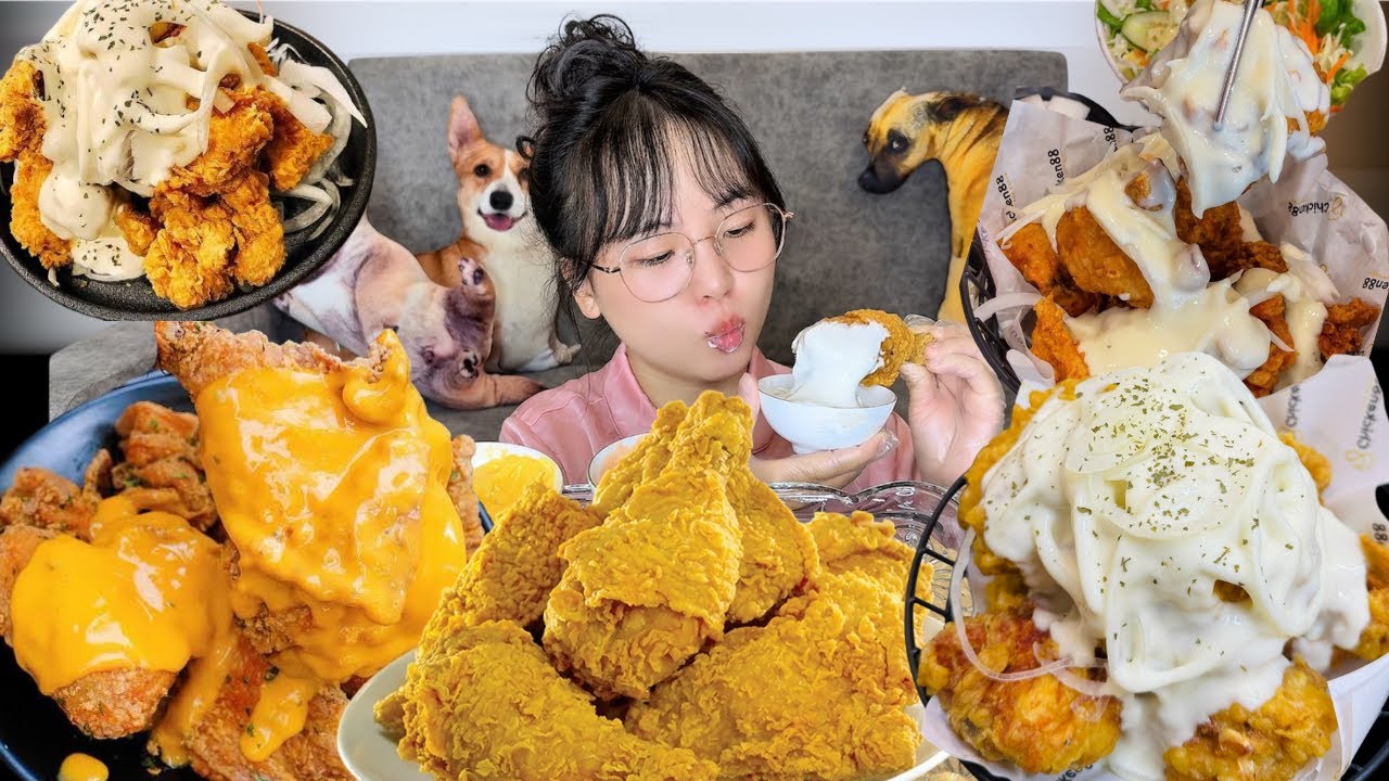 🍗 Mukbang Gà Rán Giòn Jollibee, Gà Rán Sốt Kem 🍦, Gà Rán Sốt Phô Mai 🧀 
