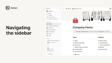 Navigating the sidebar