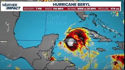 7 p.m. Thursday Hurricane Beryl update: Cat 2 storm bears down on Yucatan Peninsula