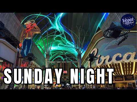 Fremont Street Experience Downtown Las Vegas Walking Tour On A Sunday Evening