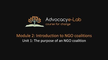 Unit 1: The purpose of an NGO coalition