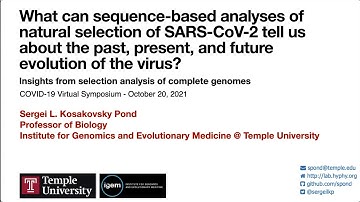 Sergei L. Kosakovsky Pond, Virtual COVID-19 Symposium: October 20, 2021