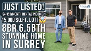 8-Bedroom Surrey Home on a 15,000 SQ.FT. LOT   $4,350/MONTH IN RENTAL INCOME | 14017 110 Avenue
