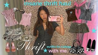 TRY-ON THRIFT outfits for college WITH ME best Y2K haul of my life