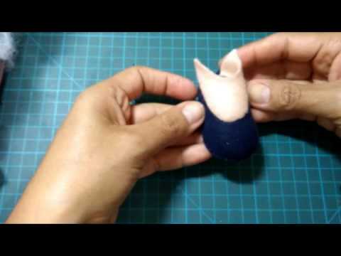 sapato de boneca de feltro