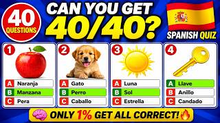 Spanish Quiz: 40 Basic Words | Can You Pass? (Most Fail!)