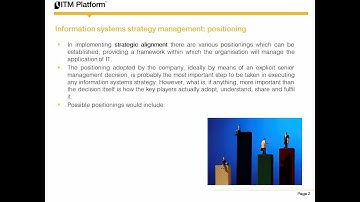 Information systems strategy management: positioning