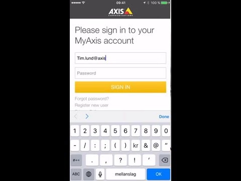 AXIS Mobile Viewing App (iOS) - Sign in