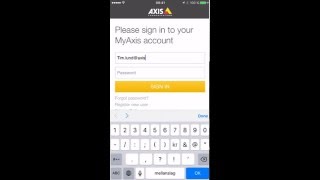 AXIS Mobile Viewing App (iOS) - Sign in screenshot 4