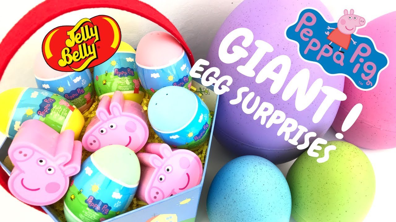 PEPPA PIG GIANT EASTER SURPRISE EGGS Peppa Pig Toys Unboxing , Toy