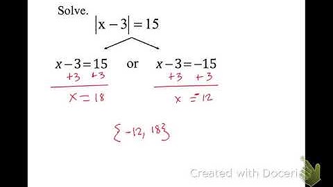 (3.8) Solving Equations with Absolute Value