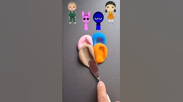 Squid Game characters mixing Guess the mixed color #satisfying #colormixing #squidgame2 #mix