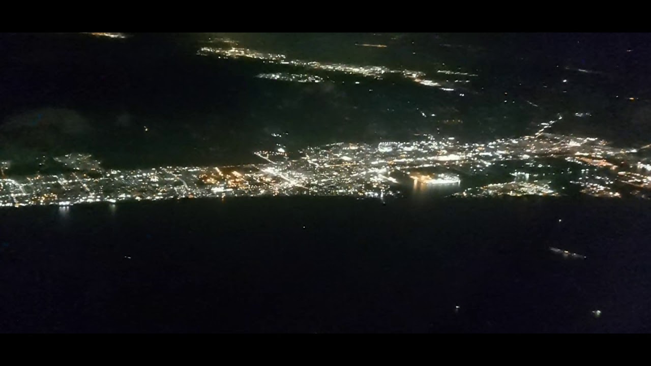 新千歳空港発 飛行機窓動画 夜景 Youtube
