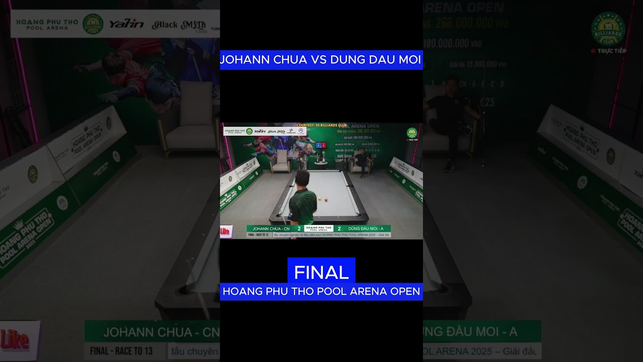 Image of video the JOHANN CHUA VS DUNG DAU MOI | FINAL | HOANG PHU THO POOL ARENA OPEN #billiards #highlights #shotrs 15