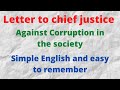 Letter to chief justice of supreme court Against Corruption