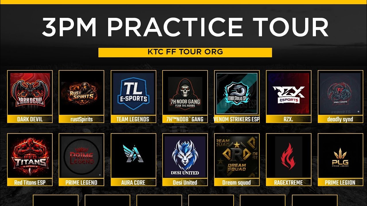 [ 🔴LIVE ] 3PM PRACTICE TOUR || FREE FIRE || KTC FF TOUR ORG - YouTube