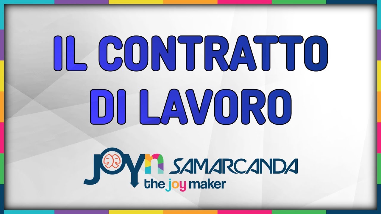 Il contratto di lavoro