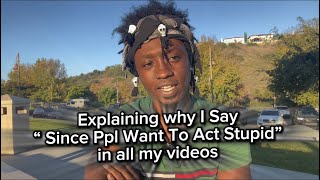 Explaining why I say “Since people ￼Want To Act Stupid” in every video