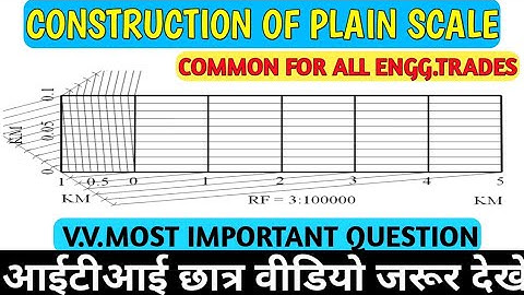 Simple scale | साधारण मापनी कैसे बनाये | plain scale drawing | How to draw a plane scale | scale