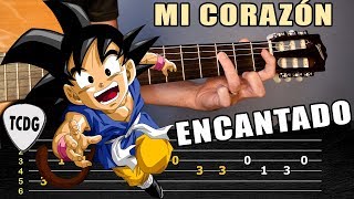 Como tocar la canción de Dragon Ball GT Mi corazón encantado en guitarra acústica | Tablatura TCDG