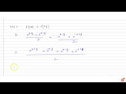 Given the function `f(x)=(a^x+a^-x)/2 (a gt 0)`. If  `f(x + y) + f(x-y) = k f(x). f(y)` then k